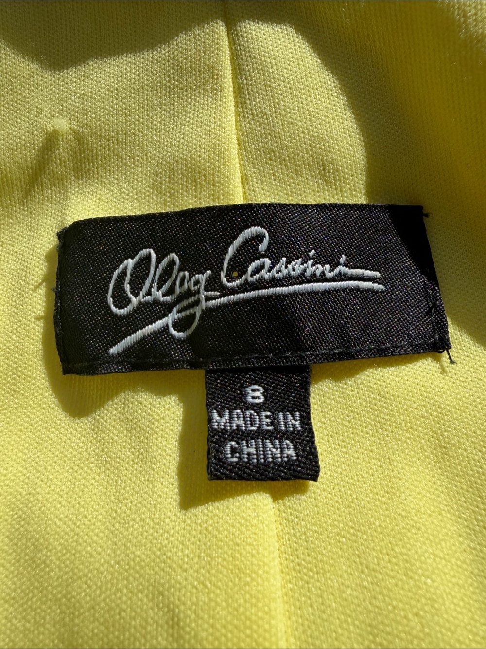 Oleg Cassini Vintage Sz 8 Yellow Pleated Sleeveless Tie Neck Cocktail Dress - Picture 7 of 9